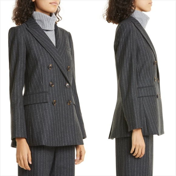Veronica beard Ellette dickey jacket blazer charcoal multi stripe - Picture 3 of 8